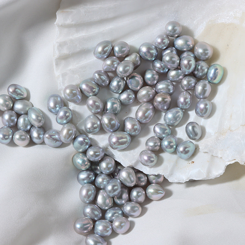 7mm grey round nugget loose pearl