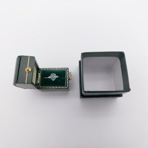 Vintage Style Green Rectangle Ring Box Handmade, Engagement & Wedding Set Elegant Keepsake Box, Bridal Photo